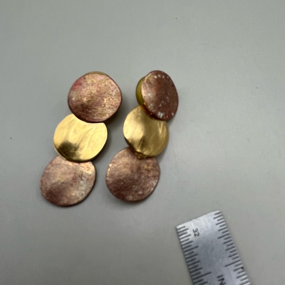 Elegant Gold and Copper Disc Earrings